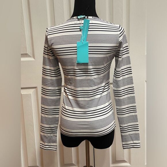 Melissa Odabash Striped Crew Neck Top w/ Tags SZ 8 - Picture 3 of 6